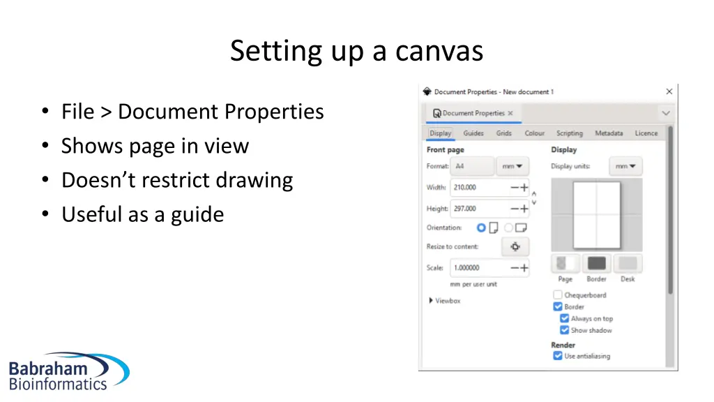 setting up a canvas