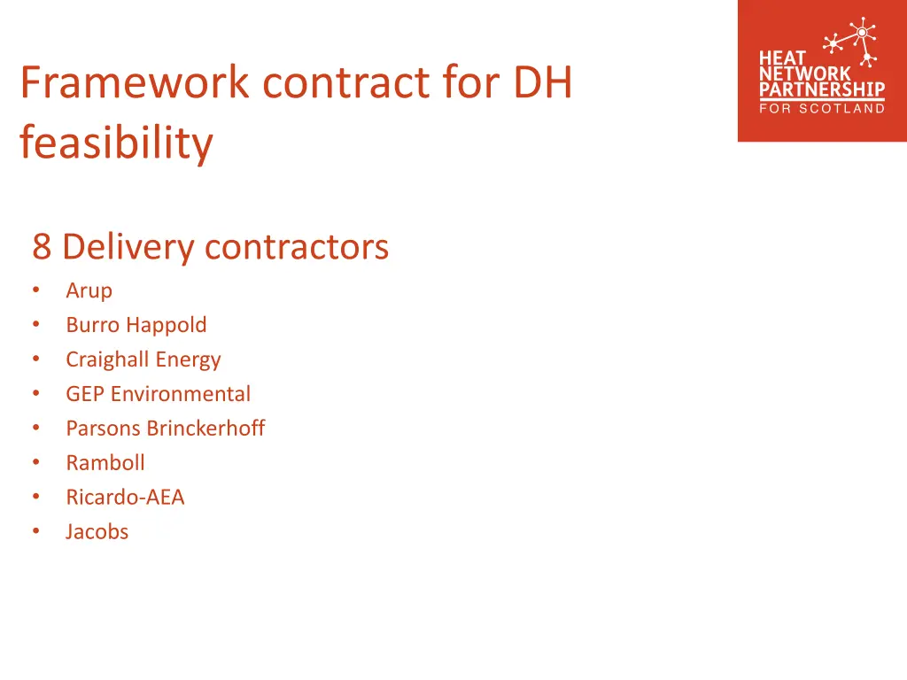 framework contract for dh feasibility