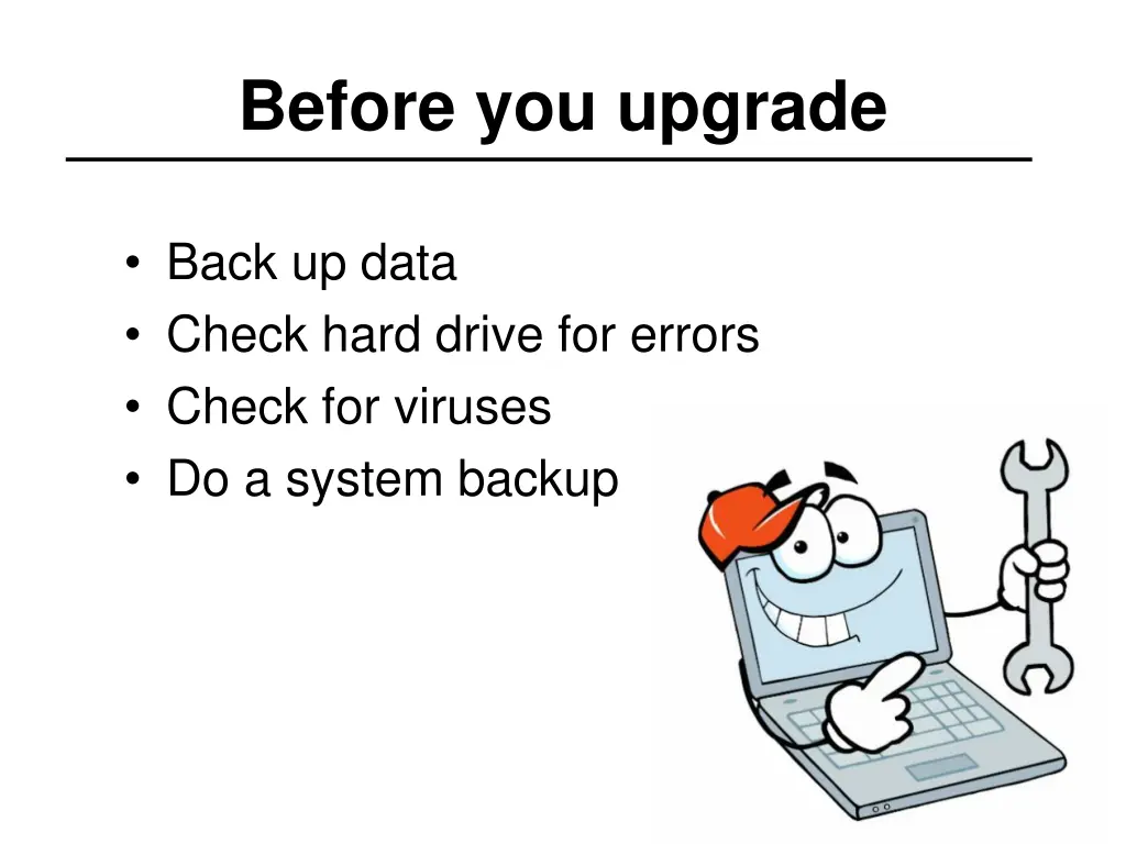 before you upgrade