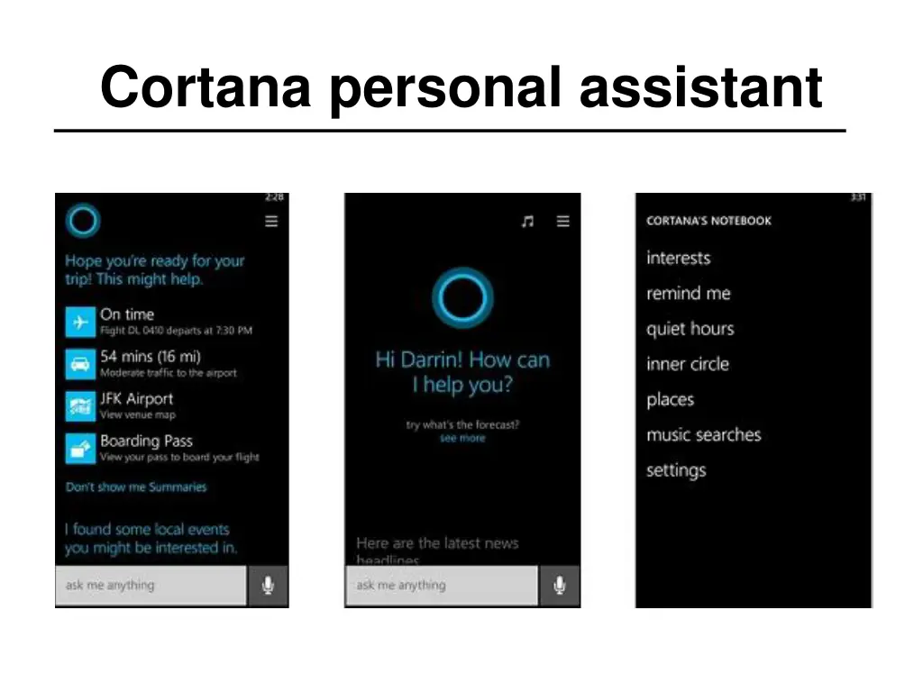 cortana personal assistant