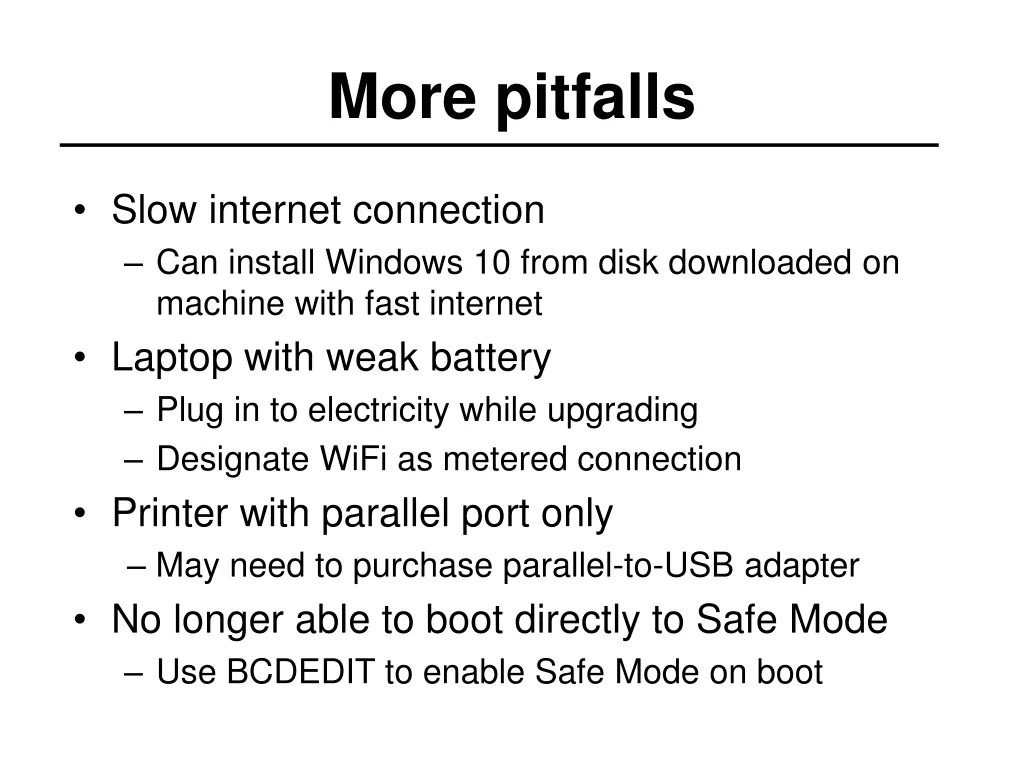 more pitfalls