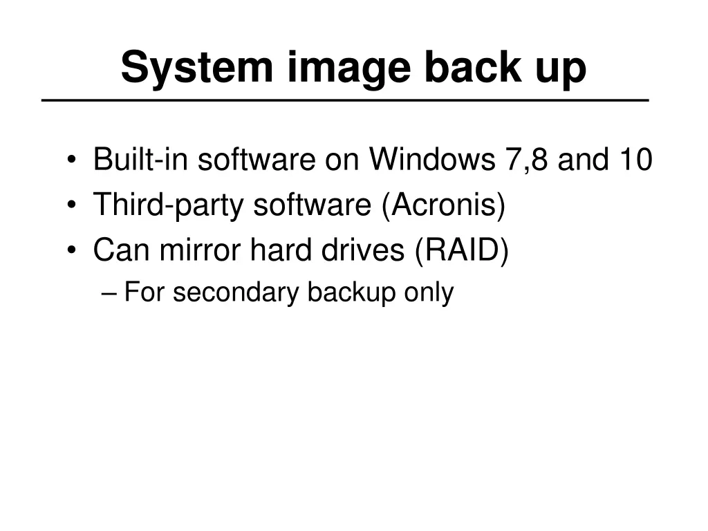 system image back up