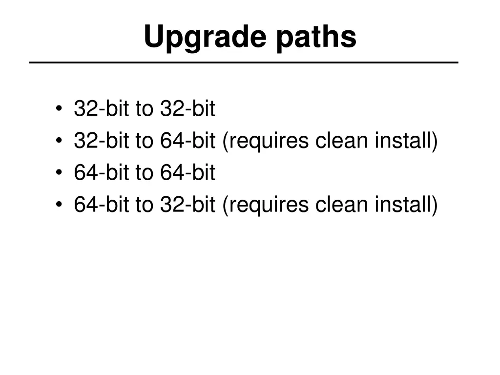 upgrade paths