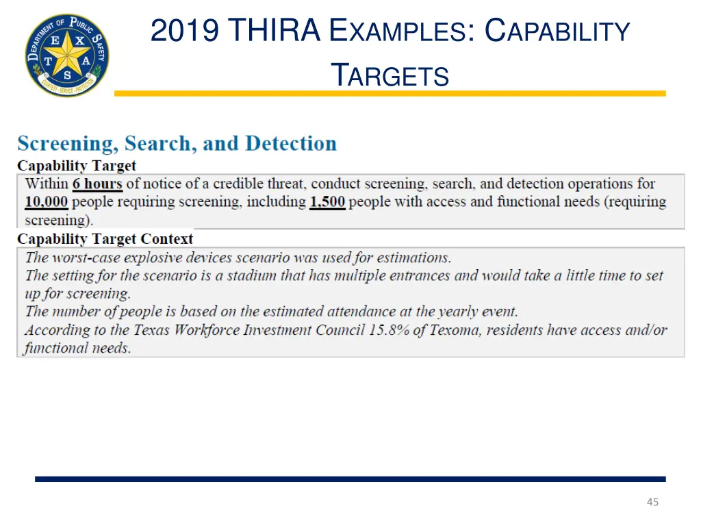 2019 thira e xamples c apability t argets 1