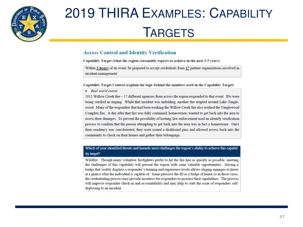 2019 thira e xamples c apability t argets 3