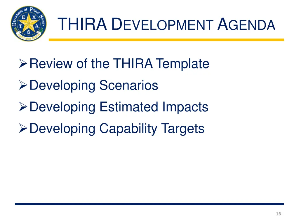 thira d evelopment a genda