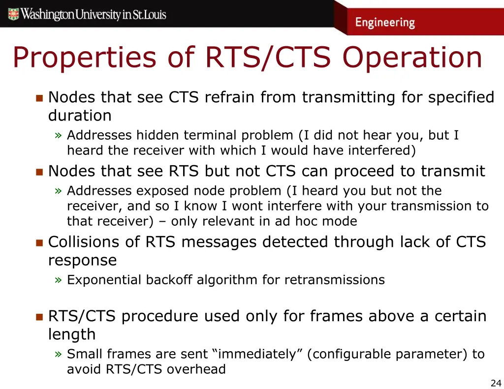 properties of rts cts operation