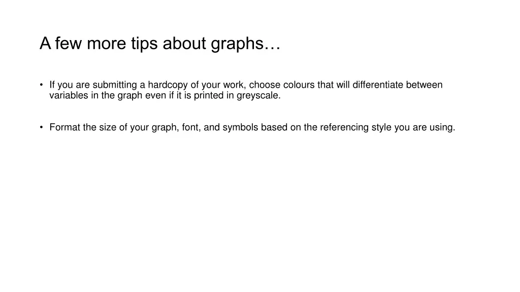 a few more tips about graphs