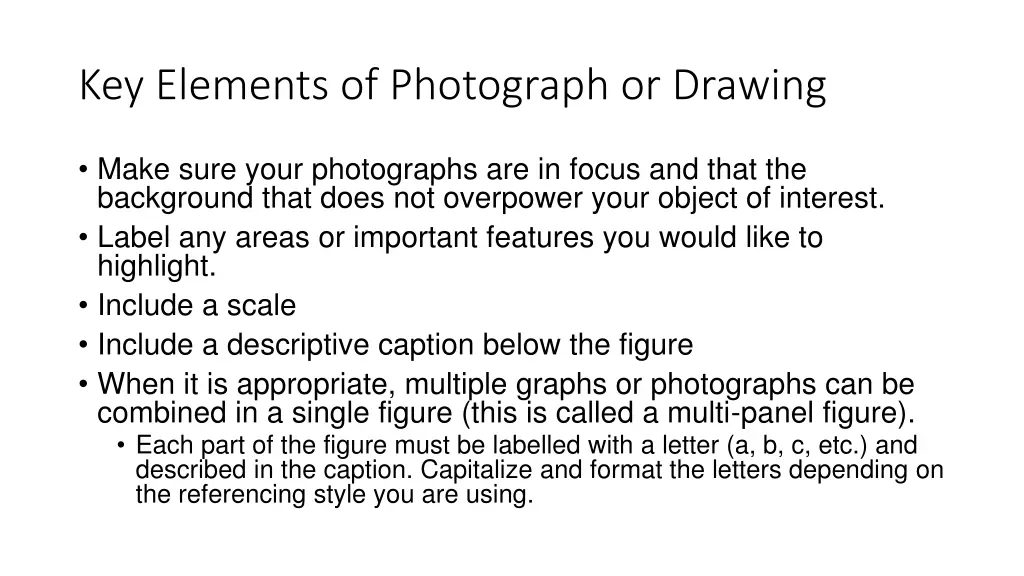 key elements of photograph or drawing