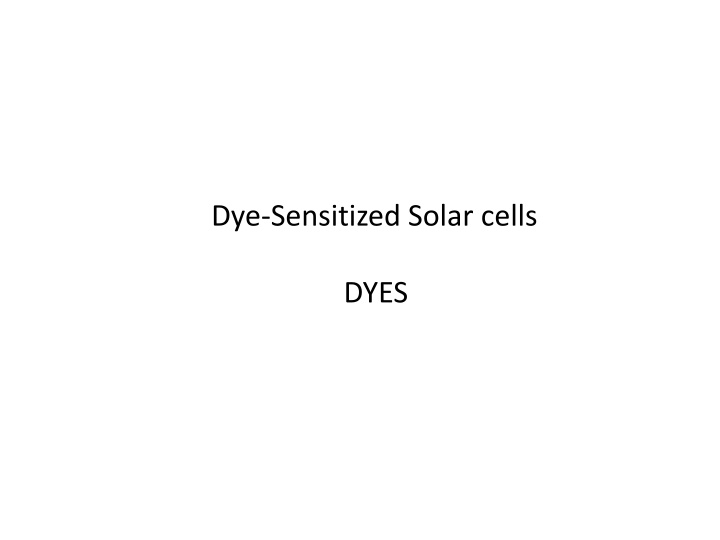 dye sensitized solar cells