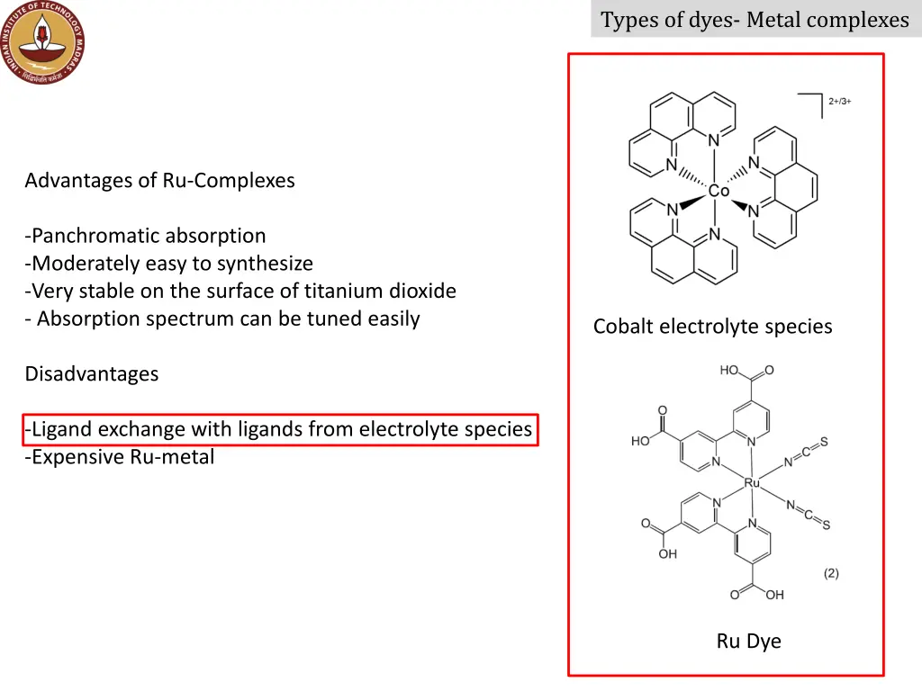 types of dyes metal complexes 2