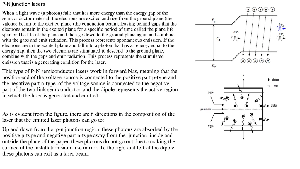 p n junction lasers