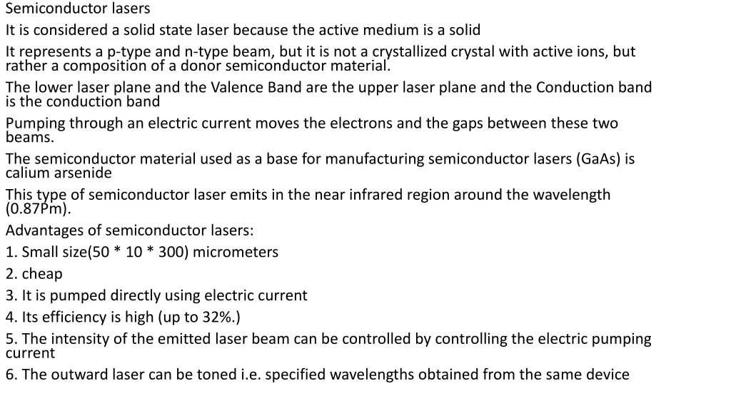 semiconductor lasers it is considered a solid