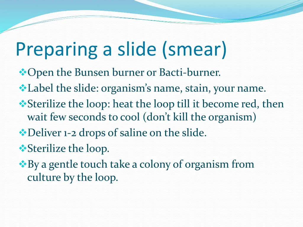 preparing a slide smear