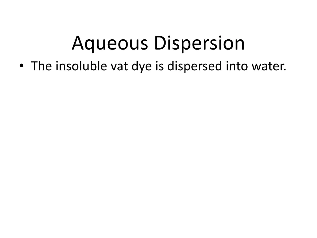 aqueous dispersion the insoluble