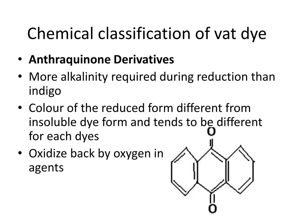 chemical classification of vat dye