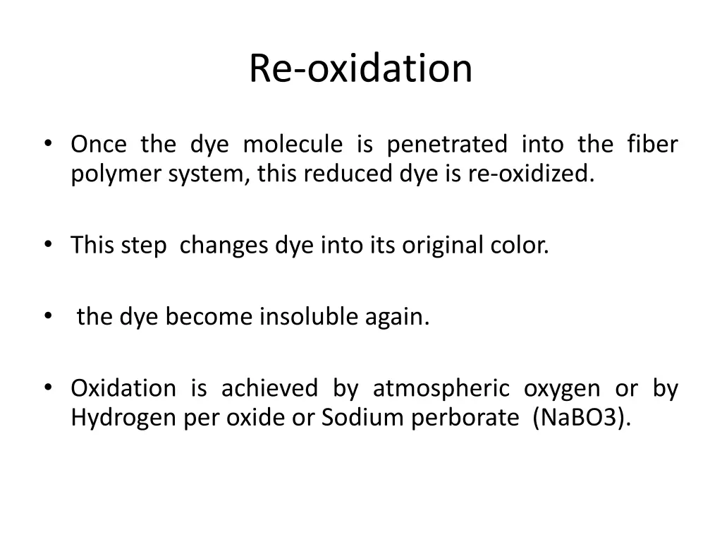 re oxidation