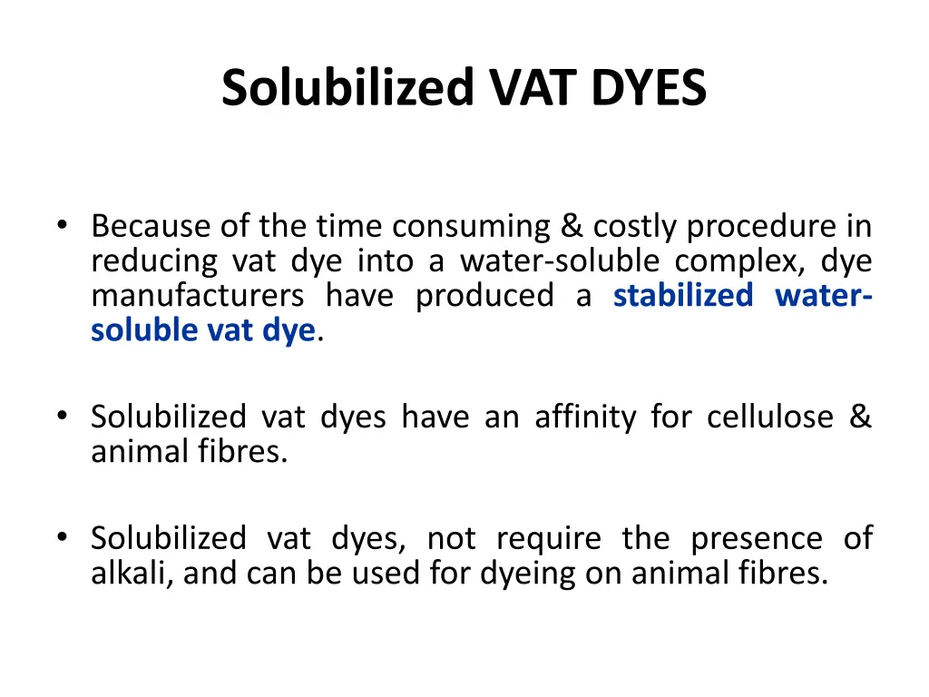 solubilized vat dyes