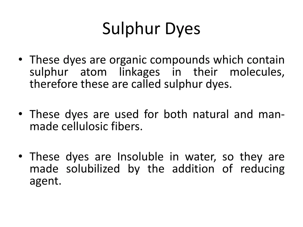 sulphur dyes