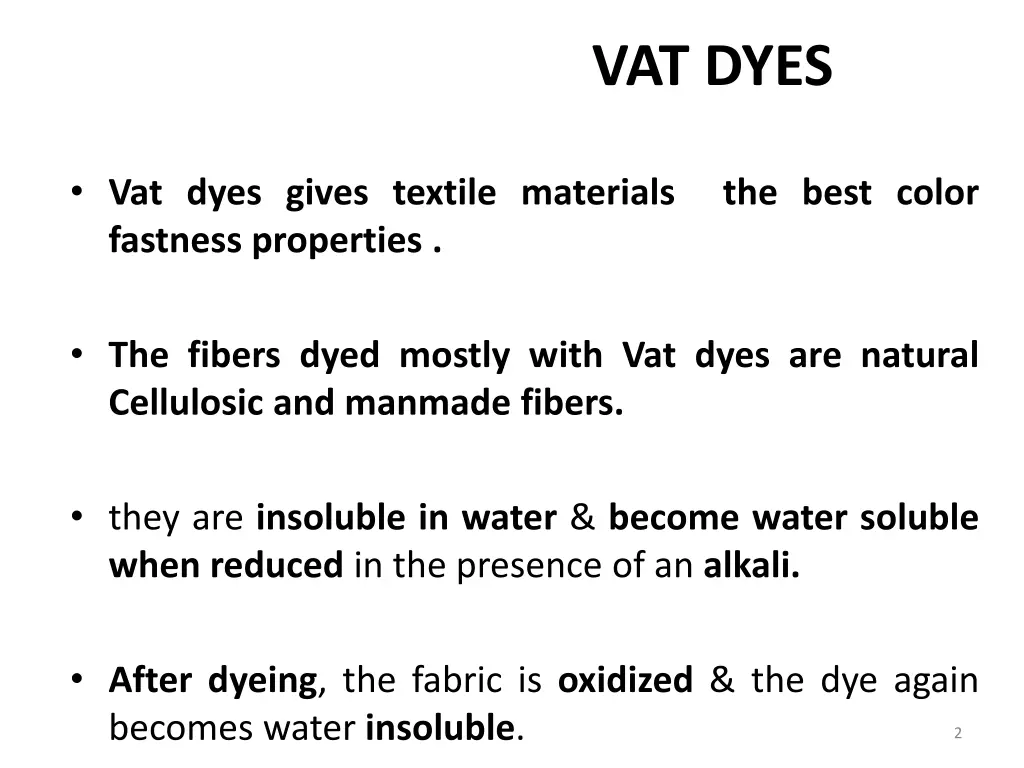 vat dyes