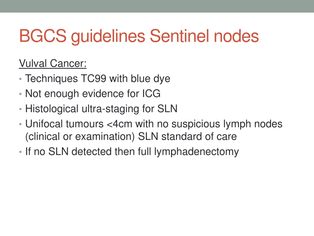 bgcs guidelines sentinel nodes