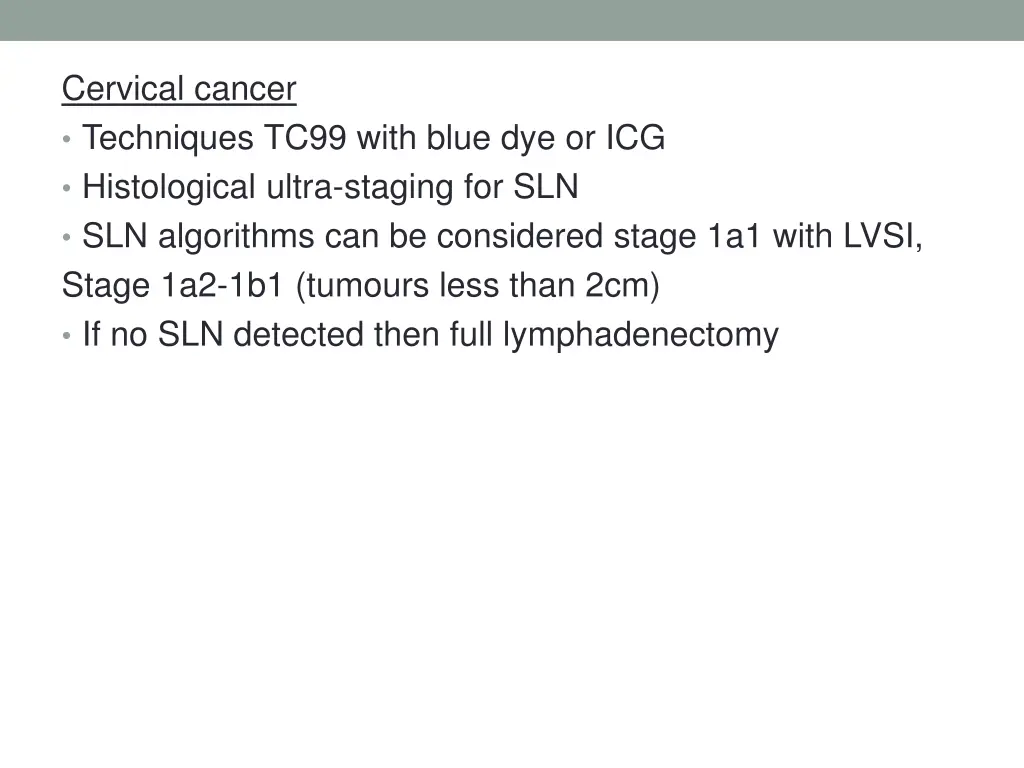 cervical cancer techniques tc99 with blue