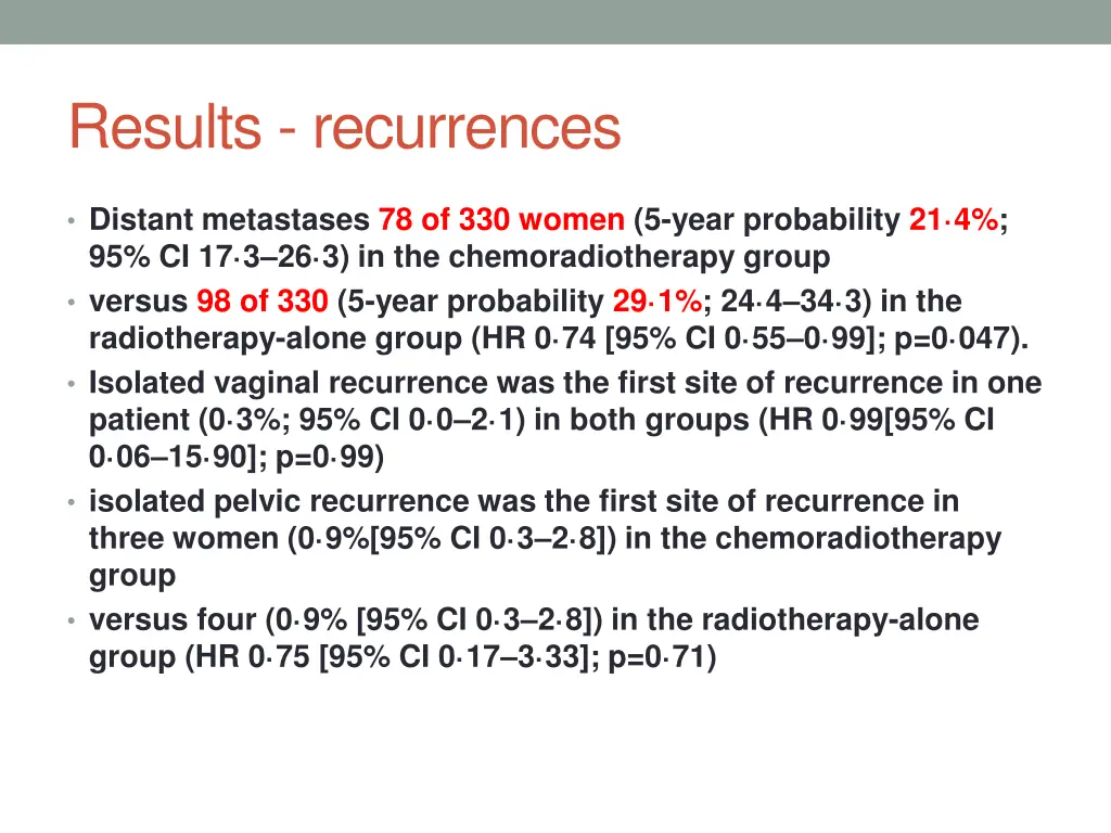 results recurrences