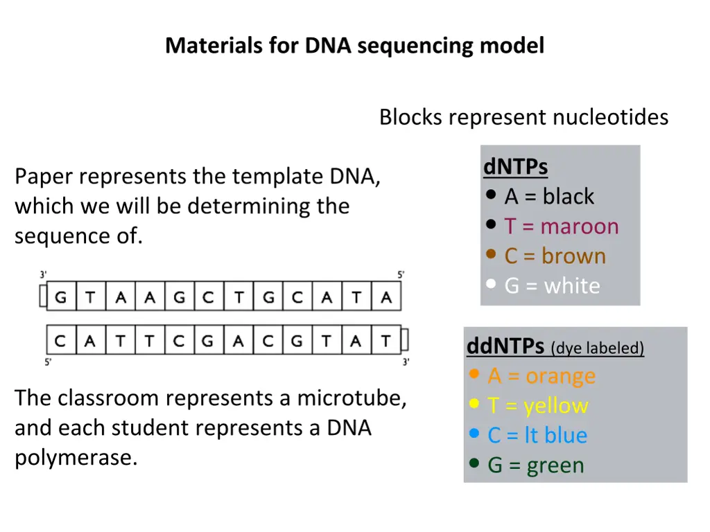 materials for dna sequencing model