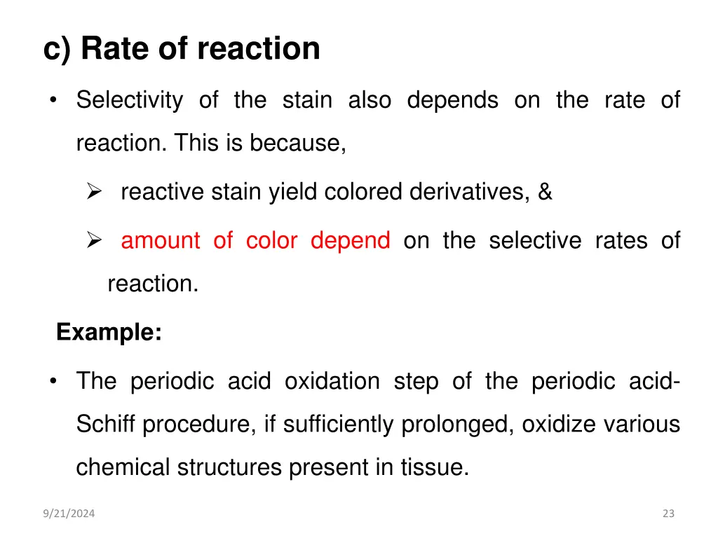 c rate of reaction