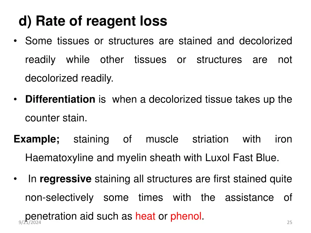 d rate of reagent loss