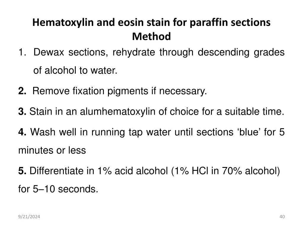 hematoxylin and eosin stain for paraffin sections