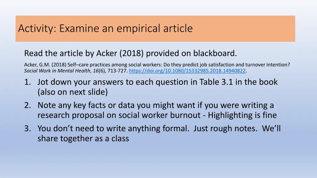 activity examine an empirical article