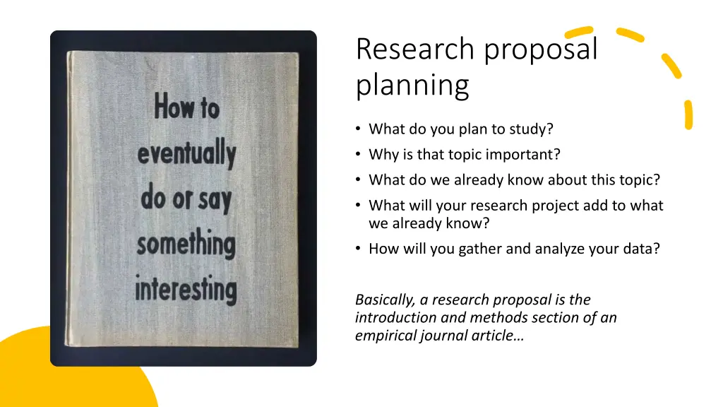 research proposal planning