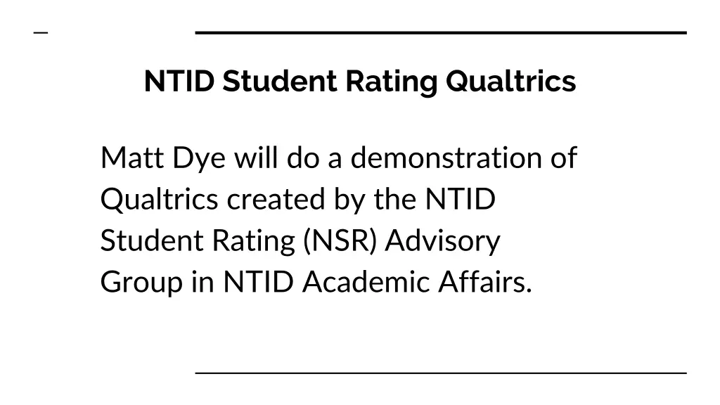 ntid student rating qualtrics