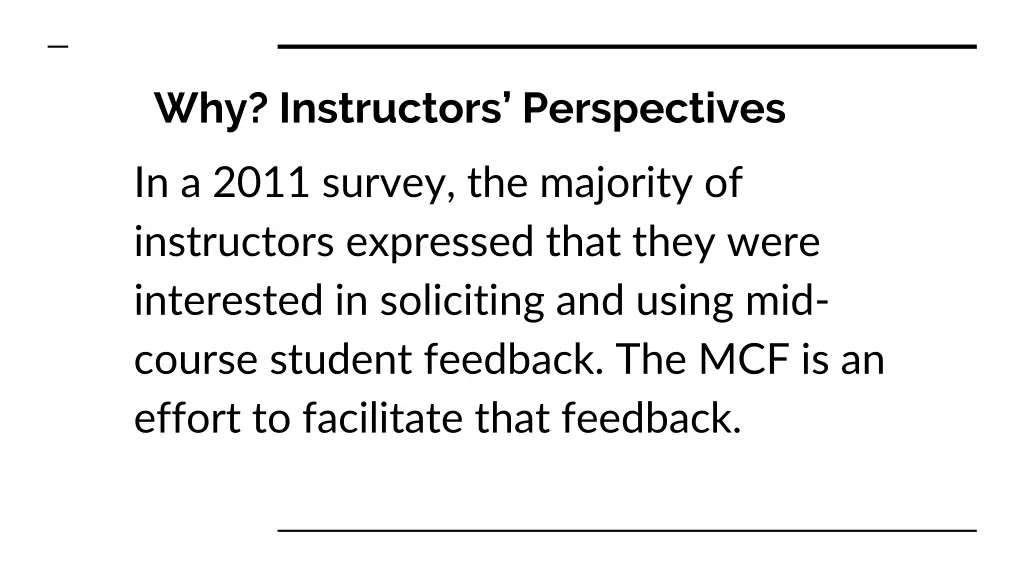 why instructors perspectives