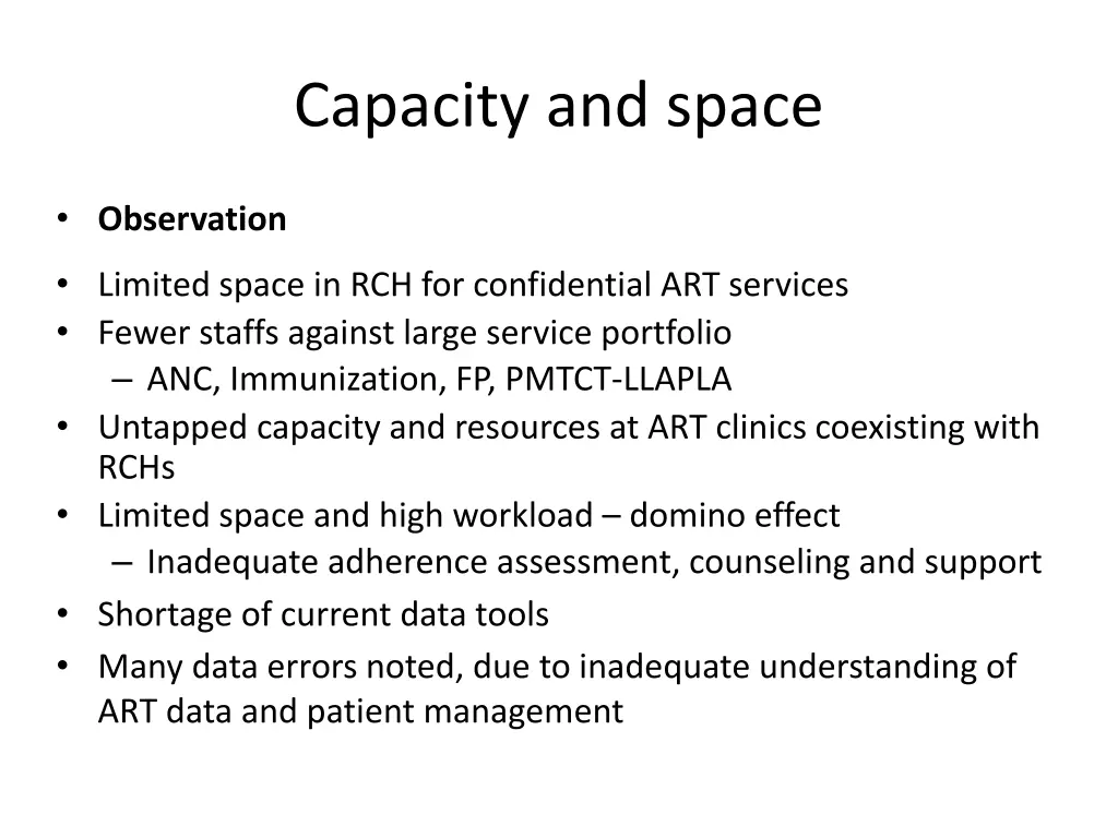 capacity and space