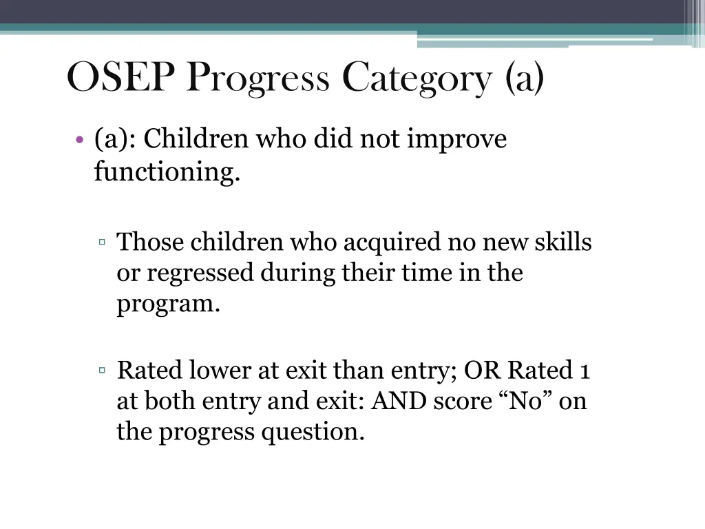 osep progress category a