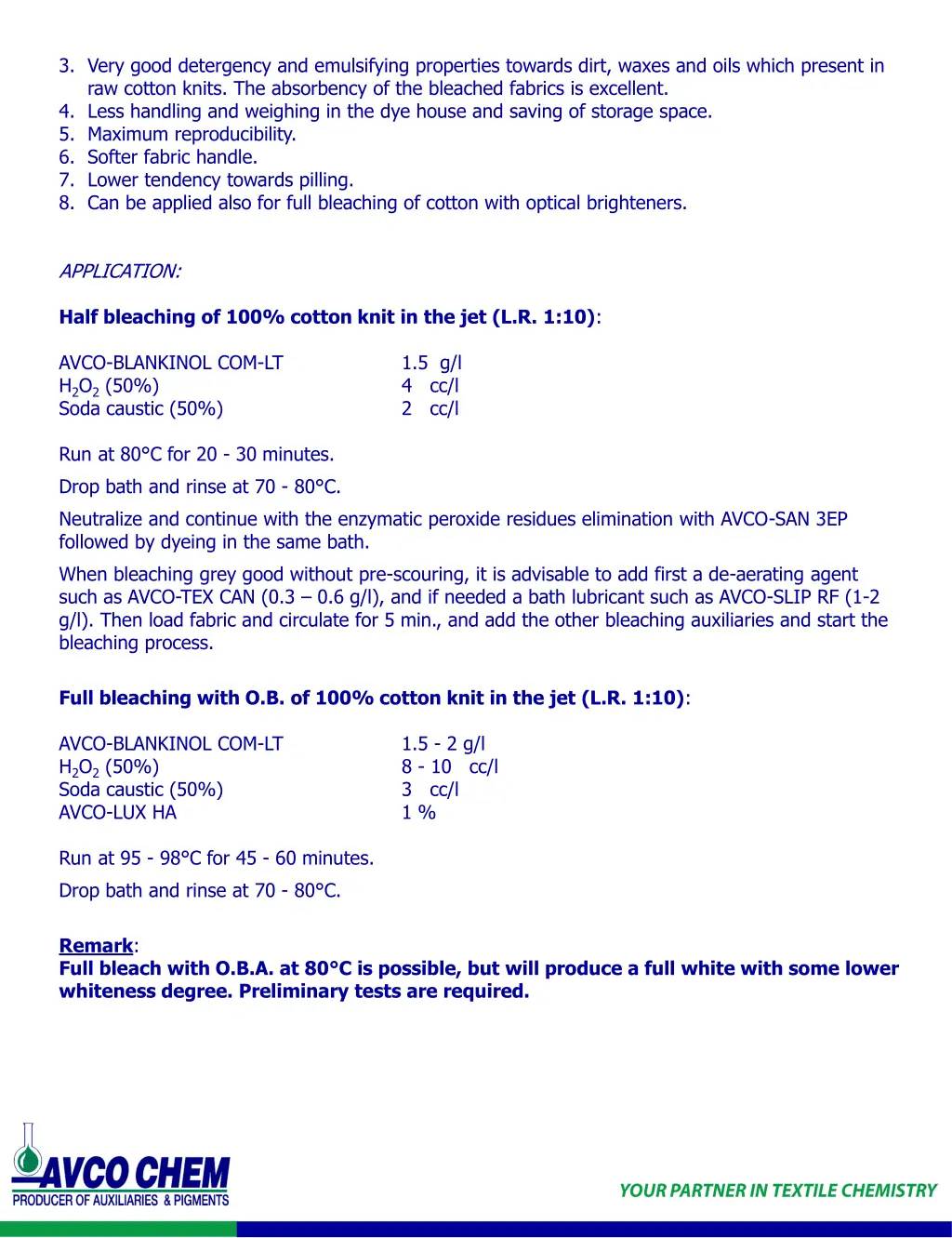 3 very good detergency and emulsifying properties