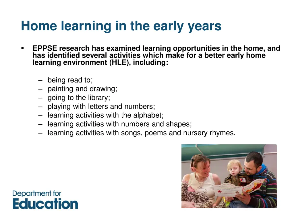 home learning in the early years