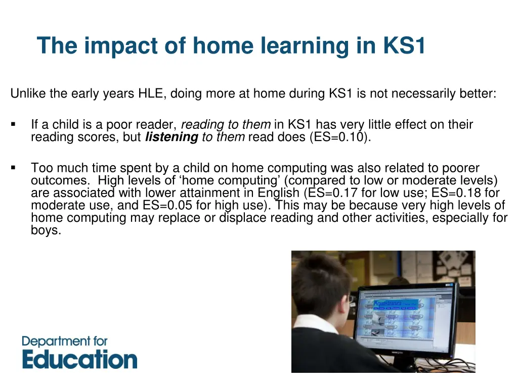 the impact of home learning in ks1