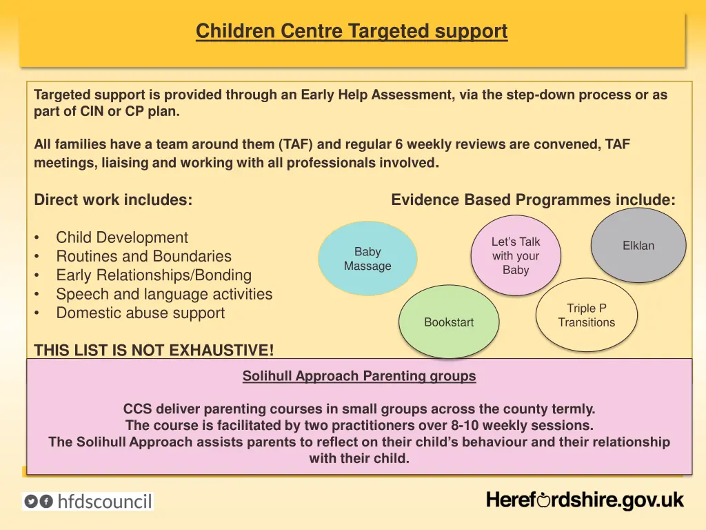 children centre targeted support