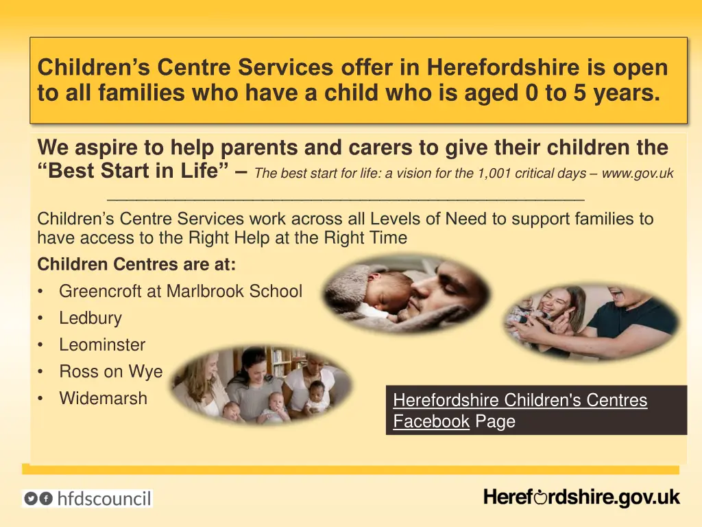 children s centre services offer in herefordshire