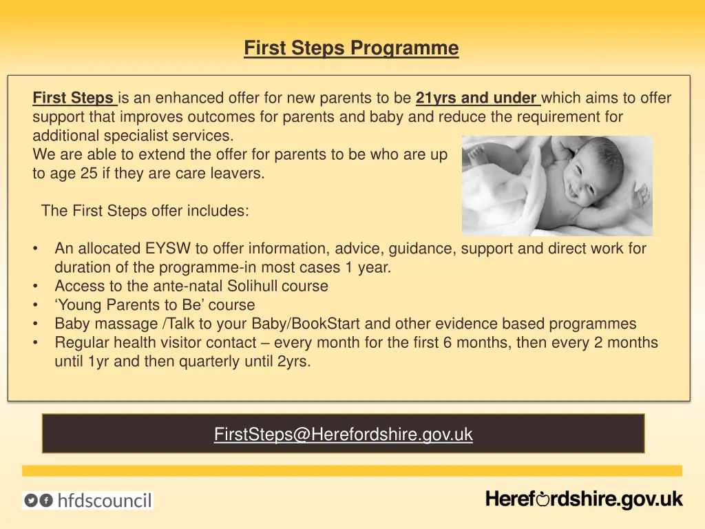 first steps programme