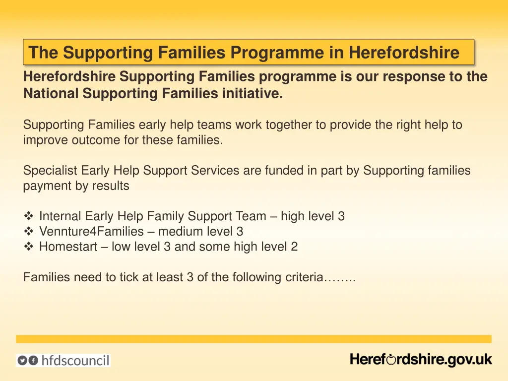 the supporting families programme in herefordshire