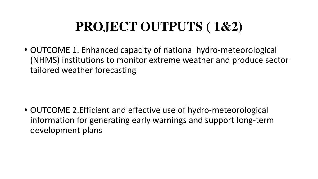 project outputs 1 2