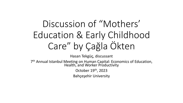 discussion of mothers education early childhood