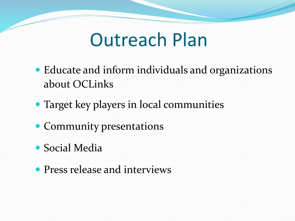 outreach plan