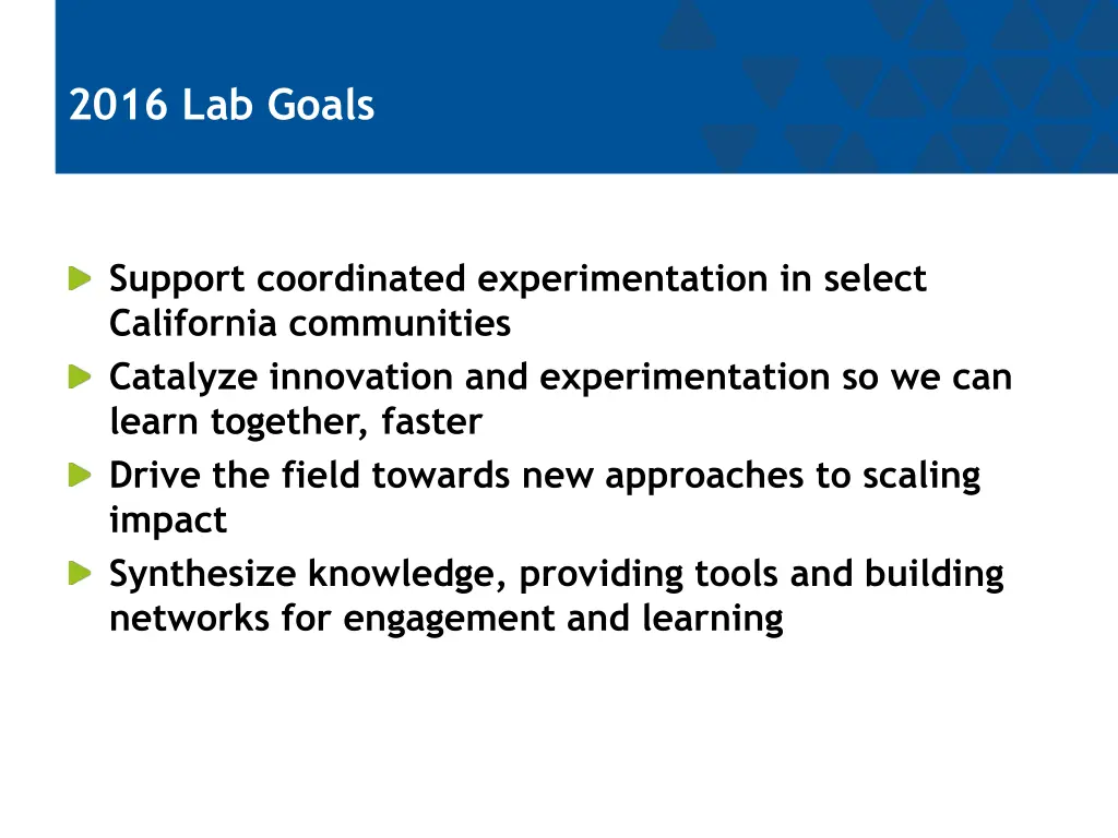 2016 lab goals