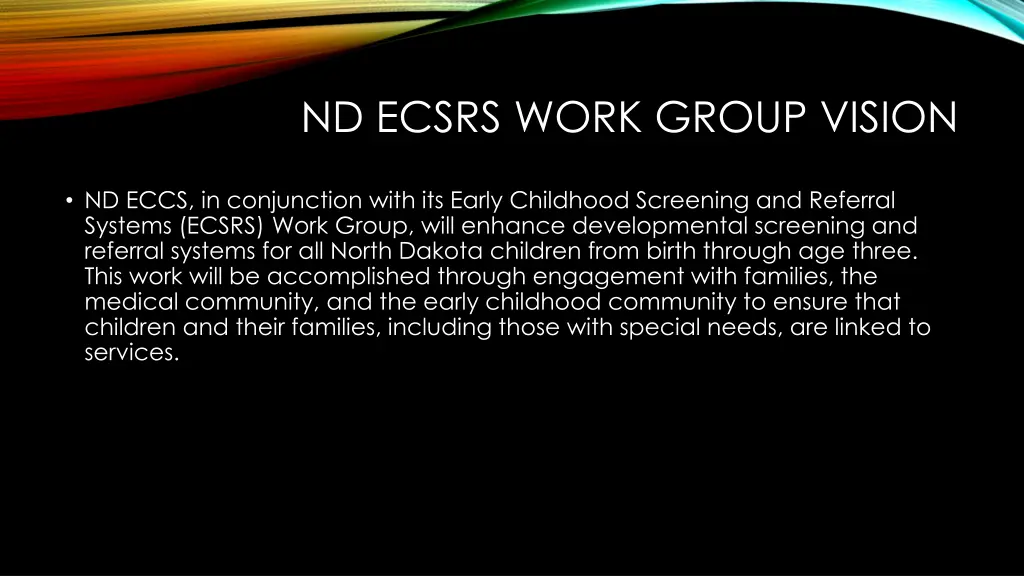 nd ecsrs work group vision