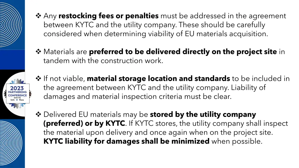 any restocking fees or penalties must